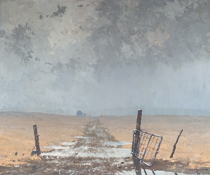 Vangoort, impasto oil on board, Pathway, signed, 48 x 58cm